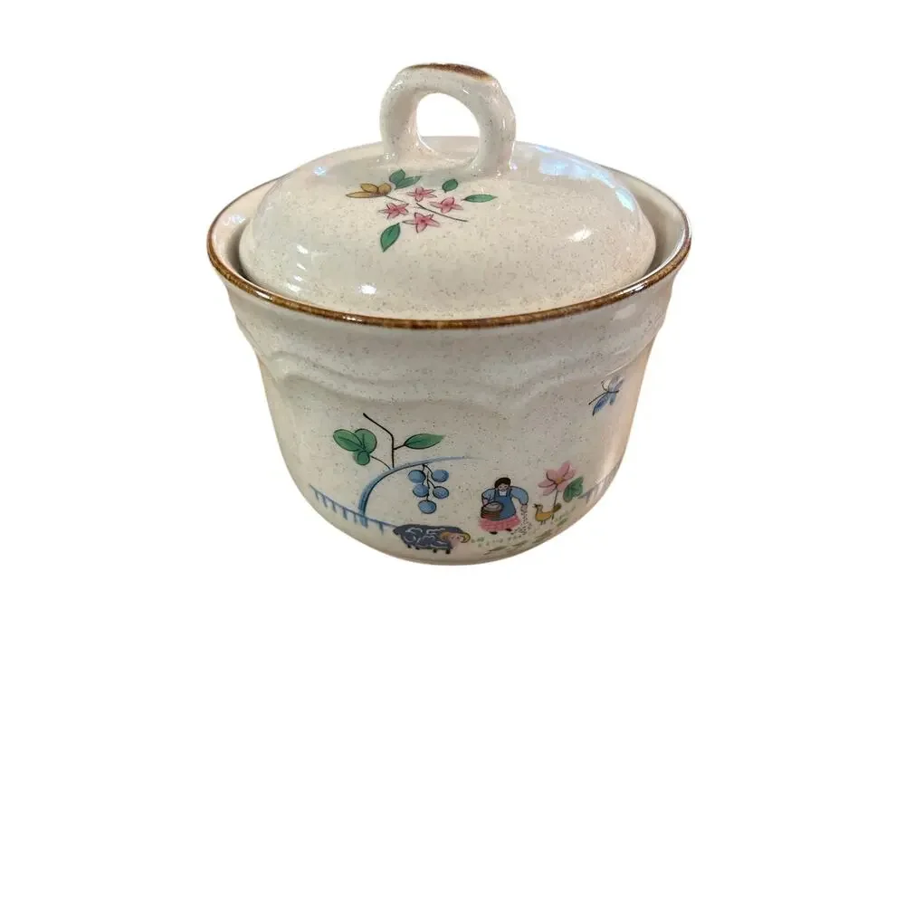 Vintage International China Heartland Covered Sugar Bowl 7774 Stoneware Japan